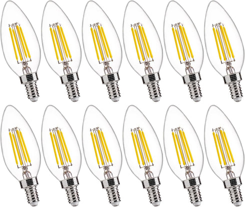 FLSNT 5000K Daylight B10 Dimmable LED E12 Candelabra Bulbs, 40W Equivalent LED