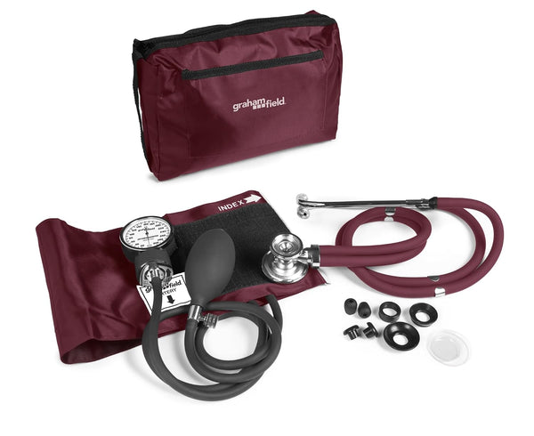 Graham-Field Professional Blood Pressure Kit - Stethoscope, Manual BP Cuff, Sphygmomanometer -