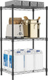 M MZG 3 Tiers Shelf Metal Storage Shelves Wire Rack Closet Organizers