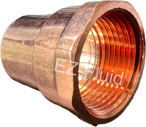 EZ-FLUID Plumbing 2" C X FIP LF Copper Female Adapter Pressure Copper Fitting, Sweat Solder Connection