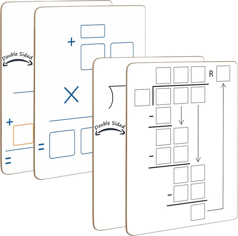 Dry Erase Multiplication & Division Board - 9"x12" Double Sided Whiteboard for Home, School, Kids, Students Math