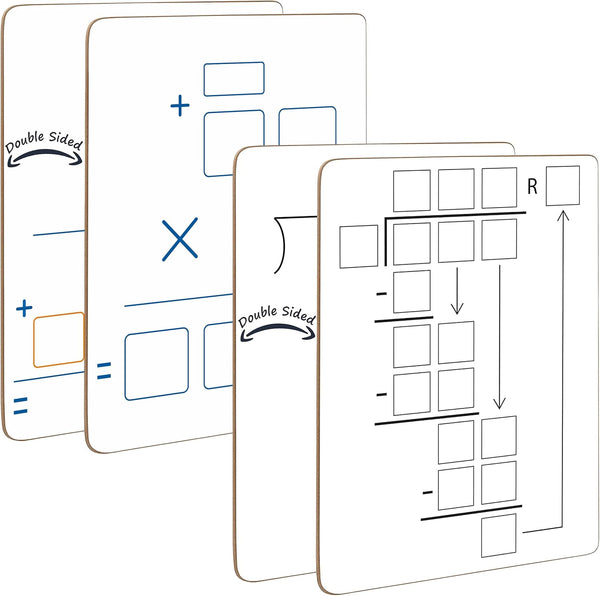 Dry Erase Multiplication & Division Board - 9"x12" Double Sided Whiteboard for Home, School, Kids, Students Math