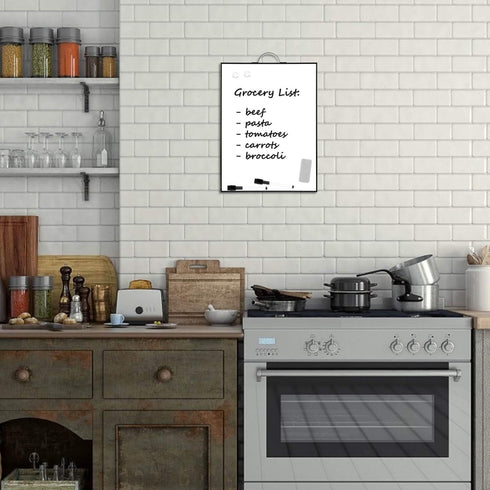 TSJ OFFICE Small White Board, 16" X 12", Portable Black Aluminum Framed Magnetic Dry Erase Board with Handle, to Do