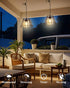 IP44 Battery Operated Chandelier with Remote, Waterproof Outdoor Pendant Light, No Wiring Needed Gazebo Lights