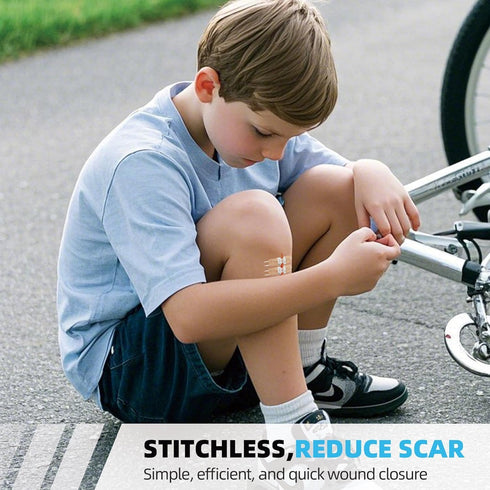 10 Pcs Wound Closure Kit | Upgraded Butterfly Bandages & Zip Stitch Strips for Strong, Scar-Reducing Repair - No Needle