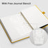 EMSHOI Dotted Journal Notebook, 320 Pages A5 Hardcover Leather Journal for Writing, 5.75" x 8.38" (Yellow)
