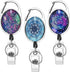 Xoqo Heavy Duty Retractable Badge Reel, Crystal Glass Badge Holder with Belt Clip, 3 PACK for Office Workers