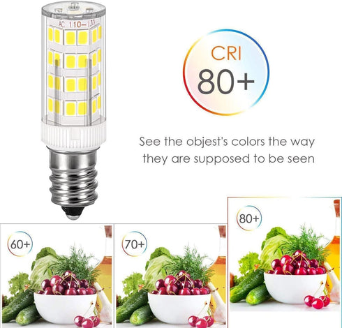 Ovenot E12 Bulb 4W 40W C7 Bulbs Bulbrite Non-Dimmable 6000K 2 Pack Led Light Equivalent Replacement Clear Type B