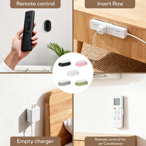 VZZNN 20 Pack (5 Magnetic Remote Control Holder Wall Mount Colors), Self Adhesive TV Remote Holder No Drill for Home