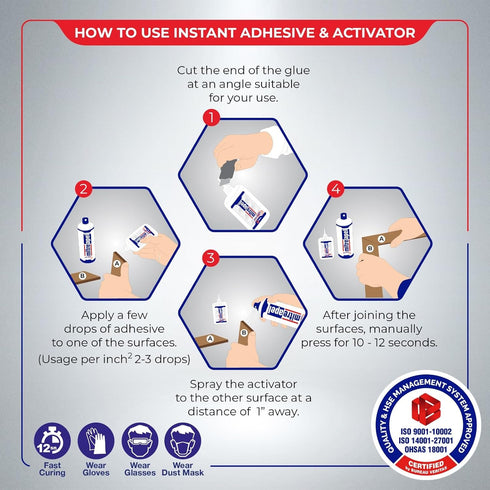 MITREAPEL Super CA Glue with Adhesive Activator, 2 x 0.80 oz - 2 x 3.30 fl oz, for Plastic, Glass, DIY