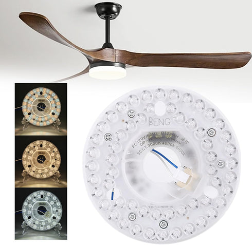 Gonetre Dimmable 4.92 Inch (120V) Ceiling Fan LED Light Kit High Performance Retrofit Panel with Magnetic Attachment