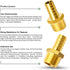 TAILONZ PNEUMATIC Brass Hose Barb Fitting, 1/2 Inch Barb to 1/2 Inch Male NPT Adapter (Pack of 5)