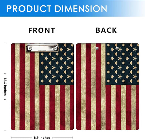 Britimes Decorative Clipboard, Hardboard Wood Nursing Clip Board for Standard A4 Letter Size with American US Flag