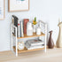 Office Desk Shelf Organizer - Wood Desktop Bookshelf Supplies Storage Rack, 2 Tier Shelf for Desk and Dresser