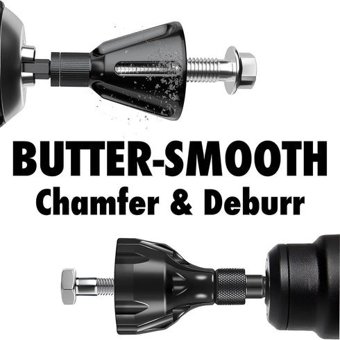 Deburring External Chamfer Tool, with Tungsten Carbide Blade, Deburring Chamfering Drill Bit, Remove Burr Tools Quick Release Hex Shank. Fits 1/8" - 3/4" and 3/16" - 1" 2Pcs Set.