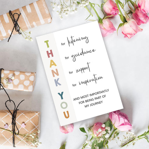 Qamza Cute Thank You Card to Teacher Appreciation Gift to Mentor, Coach, Educator, Pastor, Dad, Mom, Boss, Grateful