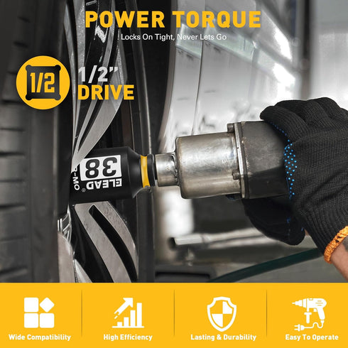 1/2'' Set: 11-Piece 27mm 29mm 30mm 31mm 32mm 33mm 34mm 35mm 36mm 38mm Drive Deep Impact Socket Metric Wheel Axle Nut