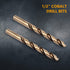 POWERTEC 1/2" Cobalt Drill Bits, 2 Pack, 6" Length, M35 HSS Jobber Length Twist Bits for Wood, Metal