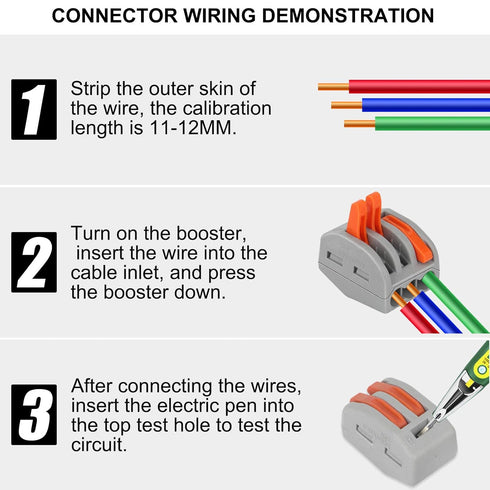 110PCS Compact Wire Connectors, Electrical Connector Blocks, 55pcs 2-Port/45pcs 3-Port/10pcs 5-Port, LJQ-110-US