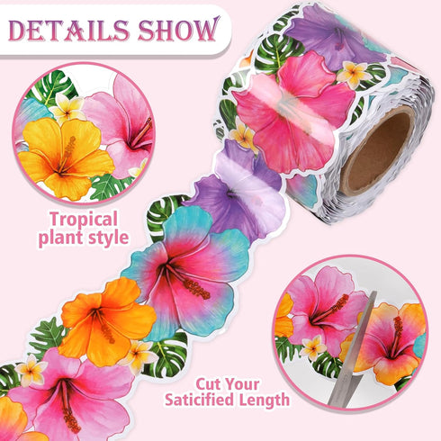 Summer Tropical Hibiscus Flower Bulletin Board Trim, 49 Ft for Teacher School Supplies and Classroom Decor