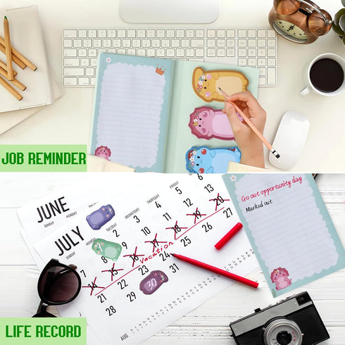 Dinosaur Sticky Notes Set - 360 Sheets Cute Cartoon Animal Dinosaur Self-Stick Memo Pads for Students, Office