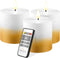 smtyle 3"X3" Vintage Plastic Flickering Flameless Pillar Candles Battery Operated White and