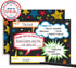 Chalkboard Speech Bubble Birthday Thank You Notes for Kids, Ten 4" x 5.5" Fill In The Blank Cards with Envelopes