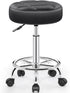 Brick Attic Rolling Stool with Wheels, PU Leather Small Office Chair with