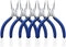 Mini Needle Nose Pliers 5" - 5 Pack KAIHAOWIN Small Long Nose Pliers with Wire Cutters, Precision Set for Crafts/Jewelry