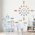 Yeaqee 31 Pcs Telling Time Bulletin Board, Analog Clock Practice with Dry Erase Pens for Home, Classroom