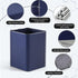 Metal Pen Holder for Desk Square Aluminum Desktop Organizer and Makeup Brush Holder Storage Box for Office, School, Home, and Kids, Non-slip silicone 4×3.15inch (Blue) by RQB