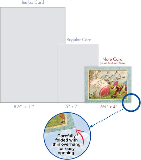 The Best Card Company 20 Vintage Easter Cards with Envelopes - 4 x 5.12 Inch Retro Boxed Note Cards (10 Designs, 2 Each)