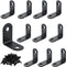 Alise 10PCS L Bracket Corner Brace, Black Stainless Steel L Brackets for