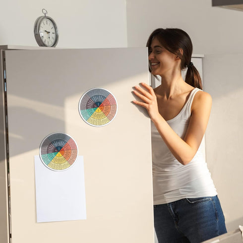 Weewooday 3 Pcs Emotion Wheel Magnet - 4.8 Inch Feelings Chart for Mental Health Gifts and School Office Decor