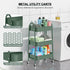 EAGMAK 3 Tier Utility Rolling Cart, Metal Storage Cart with Handle and Lockable Wheels for Kitchen, Living Room,