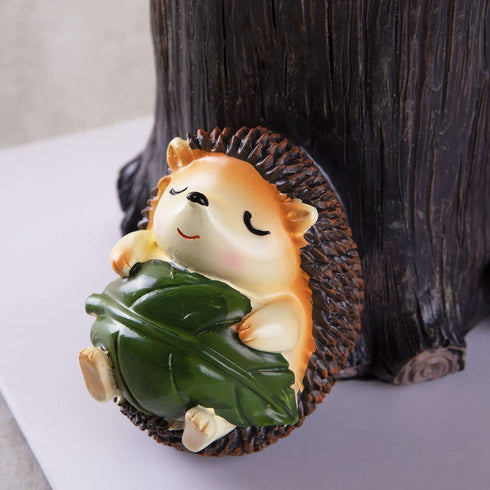 Desk Pen Toothbrush Pencil Pot Holder, Cute Resin Hedgehog Holder, Desktop Organizer Container for Office Desk