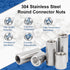 MroMax 5Pcs M6 Round Connector Nuts - 304 Stainless Steel Rod Coupling Nuts for Camera Pan, Lamp Bracket