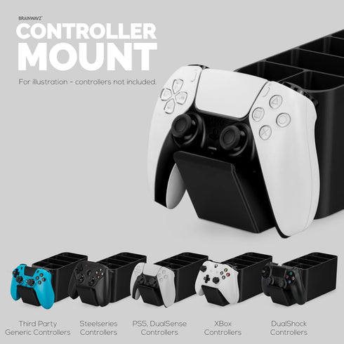 BRAINWAVZ Game Controller and Remote Control Holder, Ideal for Side Tables & Desktops, Organizes Pens & Stationery