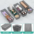 WOWBOX 6 Pack Clear Drawer Organizer Set, Acrylic Storage Trays for Makeup, Cosmetics, Jewelry, Office, Black