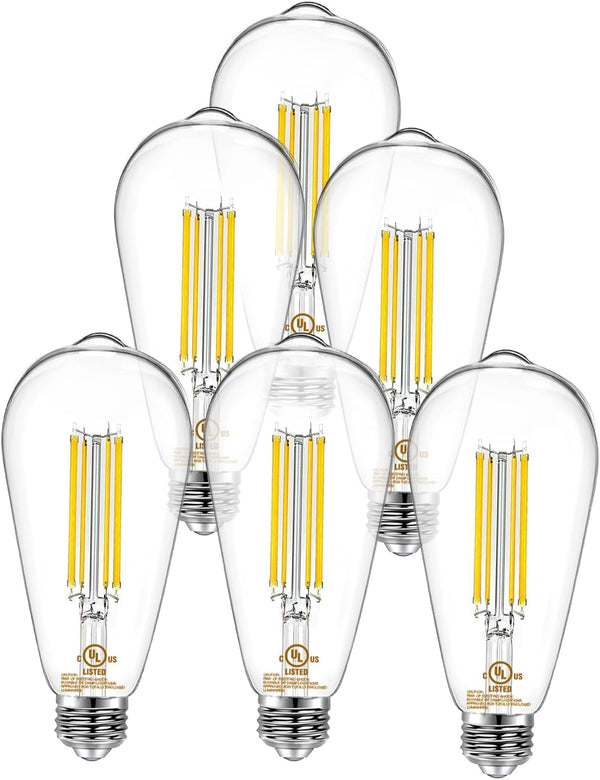 DAYBETTER 6 Pack Vintage LED Edison Bulbs, E26 Dimmable LED Bulb, 60