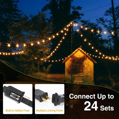 Lights,100FT 32 Bulbs, 2700K Dimmable ZJOJO LED Outdoor String Outdoor Lights for Patio with Shatterproof Waterproof