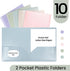 GNL Heavy Duty Plastic Folders with Pockets, 10 Pack, Muted Pastel Colors, Letter Size for School and Office