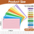 Beieverluck 2000 3x5 Inches 10 PCS Index Cards Colored Flash Cards with Ring Lined Flashcards Ruled Index Cards