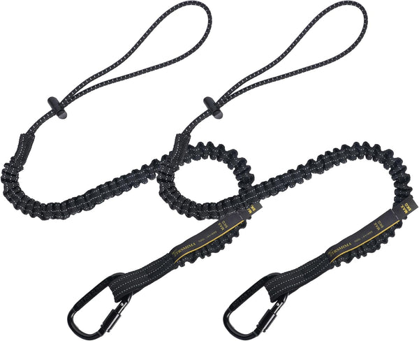 TRSMIMA Safety Tether Lanyard Tool - 2 Pack Retractable Fall Protection Lanyard with Aluminum Carabiner