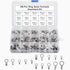 250pcs Non-Insulated Ring Terminals, Copper Connectors AWG22-16 Crimp Ring End Terminal for Electric Wire