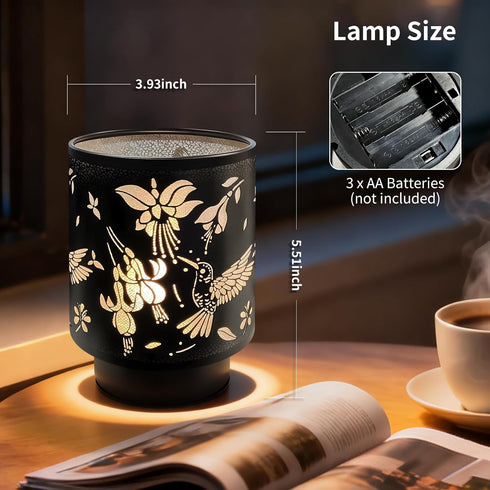 Bulb (Hummingbird) Battery Operated Table Lamp, Cordless Lamps for Home Dcor, Nightlight with LED with Timer for Living