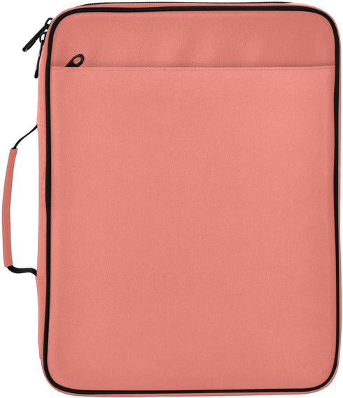 Wfrish Handle,1.25 Inch 3 500 6 Salmon Zipper Binder Bag with Ring O-Ring Sheet Capacity Tab Expanding File Folder