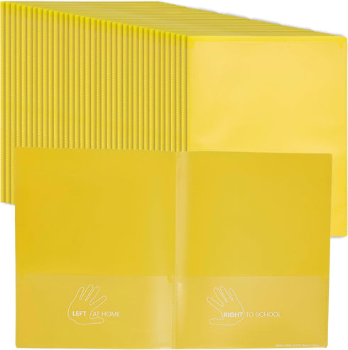 ECR4Kids 2-Pocket Parent-Teacher Classroom Communication Folder, Yellow, 36-Piece School Supplies