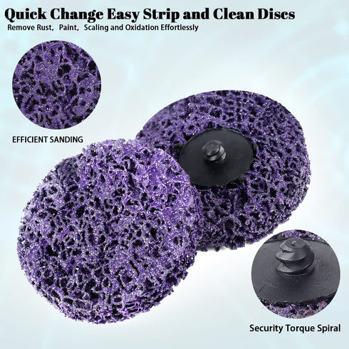 21PCS Set, 2 Inch 1/4" Quick Change Easy Strip Discs Sanding Discs with Disc Pad Holder for Die Grinder Surface Strip