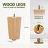 Yes4All 4.5 Inches Set 4 Square Wood Furniture Legs of - Wooden Replacement Feet for Couch, Bed, Bench - Adjustable